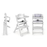 Chaise haute bébé évolutive en bois Blanche et Grise