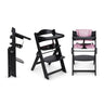Chaise haute bébé évolutive en bois couleur Noire Rose