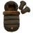 Pack chancelière universelle et gants pour poussette Marron