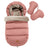 Pack chancelière universelle et gants pour poussette - Rose