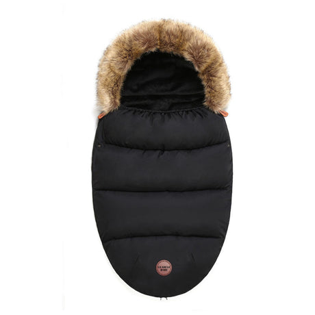 Chancelière cocon bébé en flanelle confortable Noire