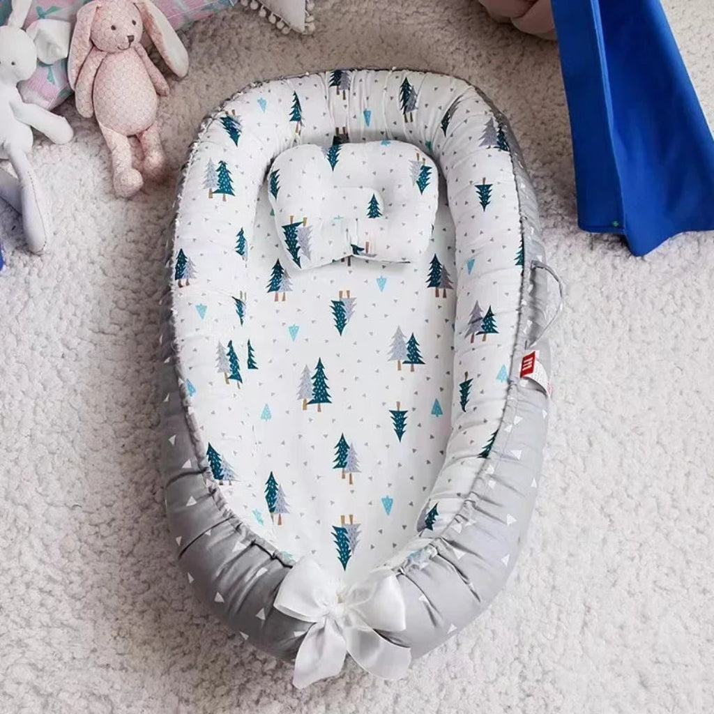 tour de lit - réducteur de lit bébé  gris Motifs Sapin