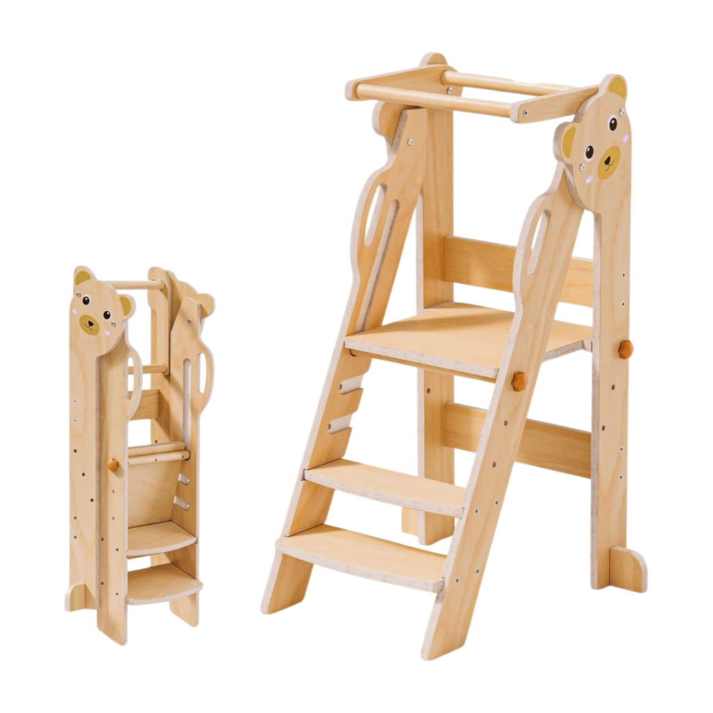 Tour d'observation Pliable - Tour Montessori pliable couleur Bois