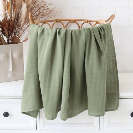 Lange bébé Couverture emmaillotage vert olive