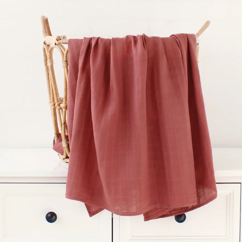 Lange bébé Couverture emmaillotage Terracotta