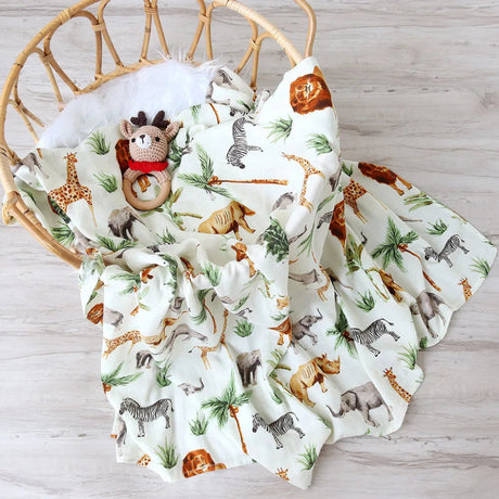 Lange bébé Couverture emmaillotage jungle