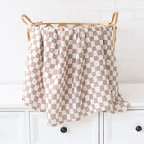 Lange bébé Couverture emmaillotage Damier Marron