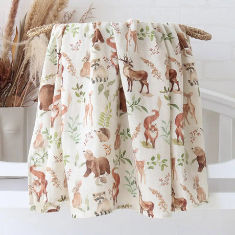 Lange bébé Couverture emmaillotage Animaux forêt