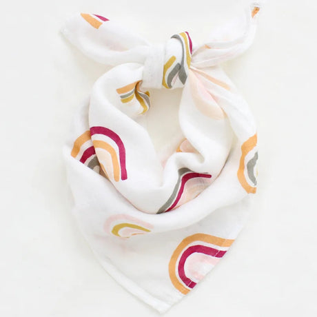 Lange bébé gaze de coton bavoir Blanc arc en ciel