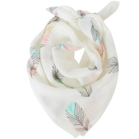 Lange bébé gaze de coton bavoir Blanc feuilles