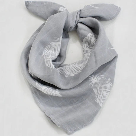 Lange bébé gaze de coton bavoir Gris Feuille