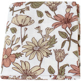 Maxi Lange bébé 120x120cm Modèle fleurs jaunes marron