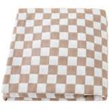 Maxi Lange bébé 120x120cm Modèle damier marron
