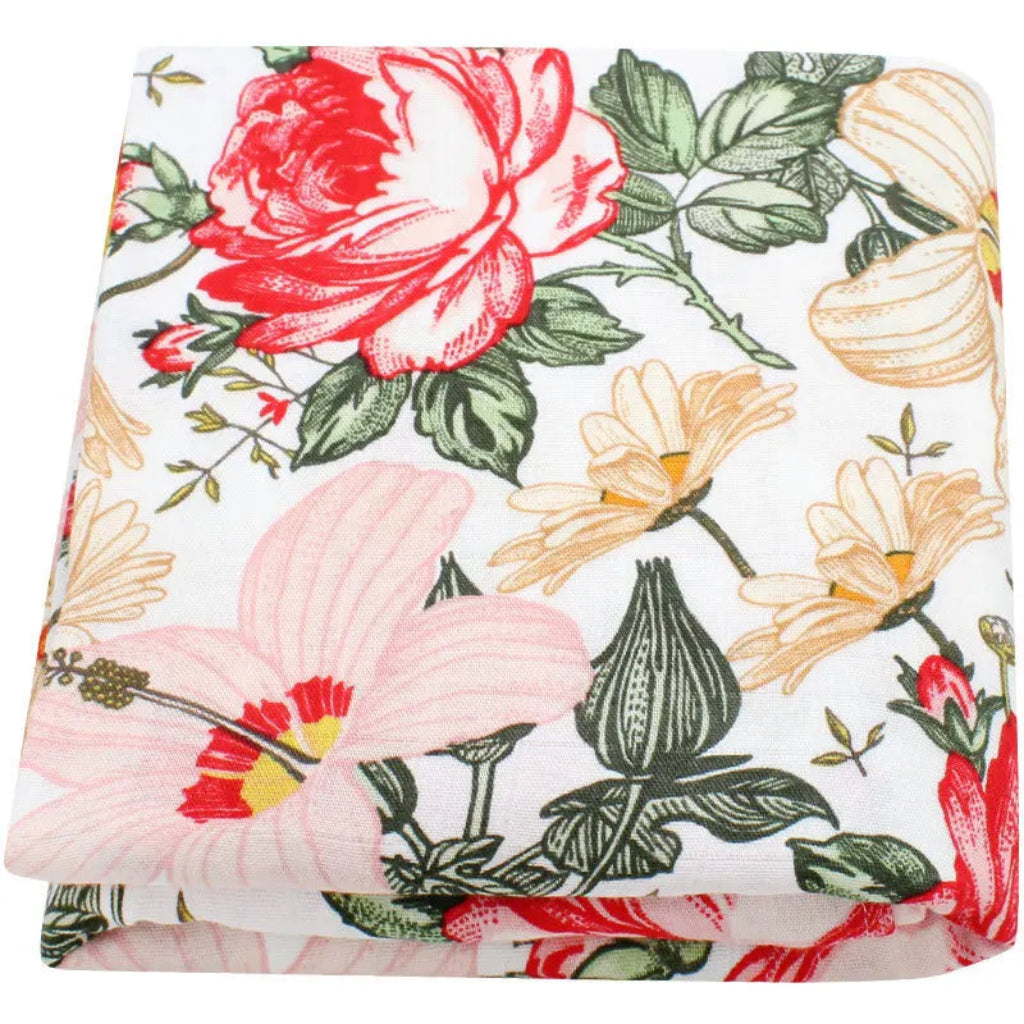Maxi Lange bébé 120x120cm Modèle Fleurs Rose