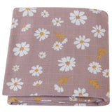 Maxi Lange bébé 120x120cm Modèle marron à fleurs