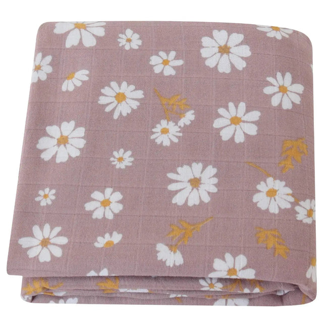 Maxi Lange bébé 120x120cm Modèle marron à fleurs