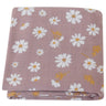 Maxi Lange bébé 120x120cm Modèle marron à fleurs