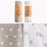 Lot de 2 Maxi Langes bébé  Coeur et à pois
