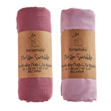 Lot de 2 Maxi Langes bébé uni Rose