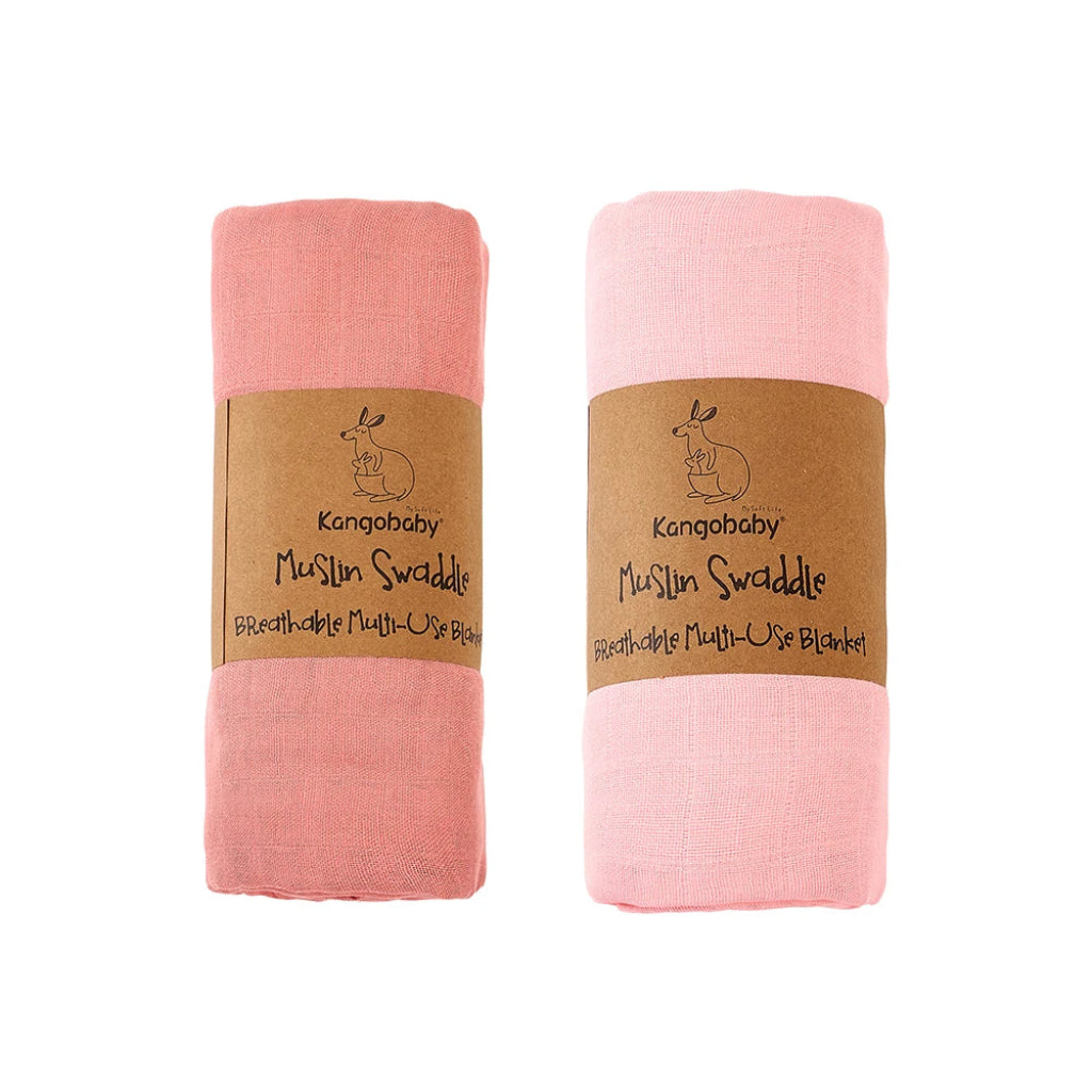 Lot de 2 Maxi Langes bébé  Uni teinte Rose