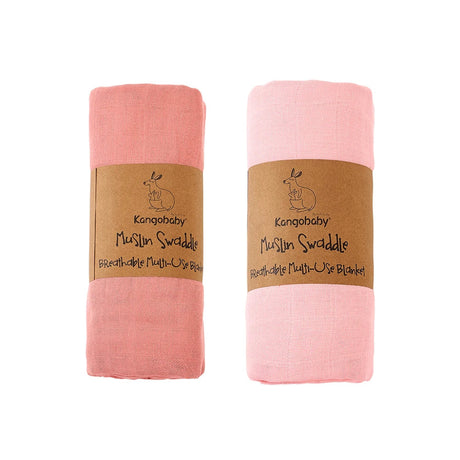 Lot de 2 Maxi Langes bébé  Uni teinte Rose
