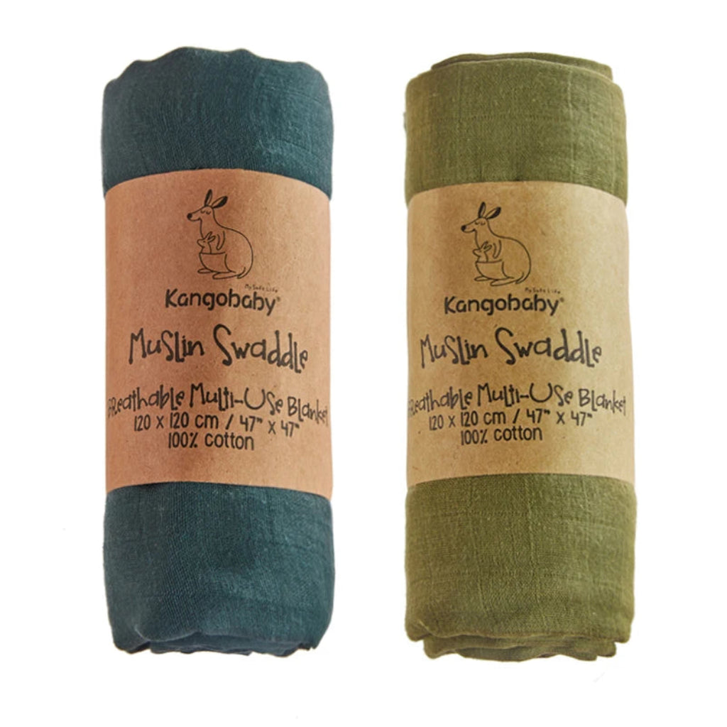 Lot de 2 Maxi Langes bébé  Uni vert Olive