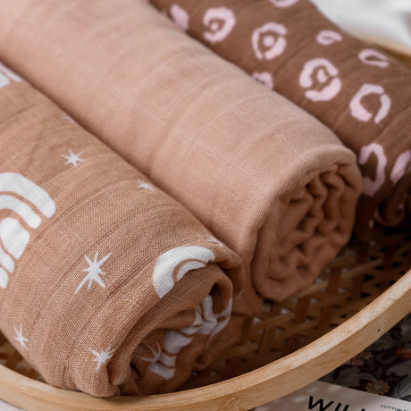 Lot de 3 maxi langes bébé emmaillotage couverture  zoom