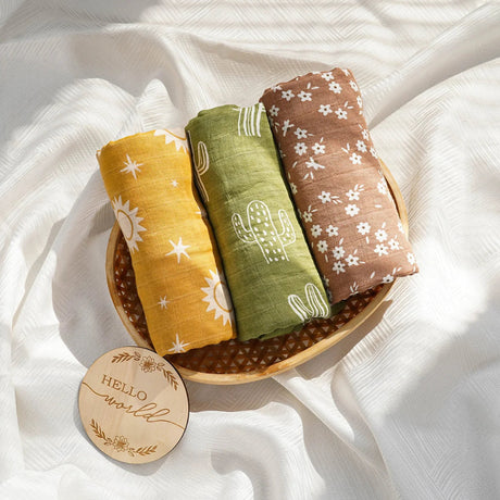 Lot de 3 maxi langes bébé  Couverture Couverture Modèle 2