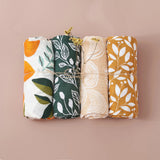 Lot de 4 maxi langes bébé emmaillotage Motifs FLeurs