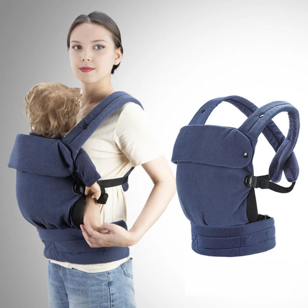 Porte bébé physiologique en velours Bleu