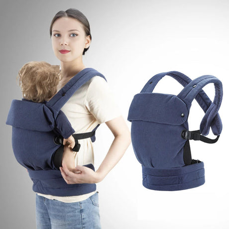 Porte bébé physiologique en velours Bleu