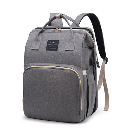 Sac a dos a langer avec lit d'appoint Gris