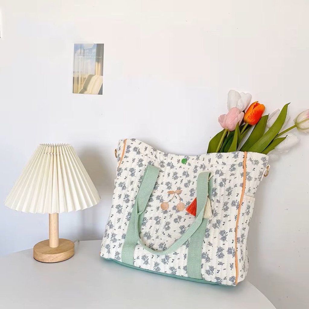  Sac à langer bohème, léger avec compartiments avec fleurs