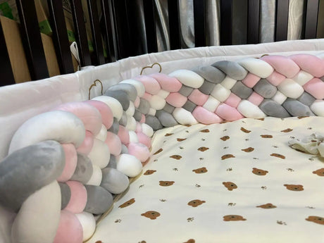 Tresse de lit  Blanc Rose Gris