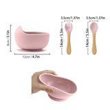 dimensions bol ventouse et couverts bebe en silicone 