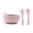 bol ventouse couverts bebe en silicone Rose