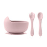 bol ventouse couverts bebe en silicone Rose