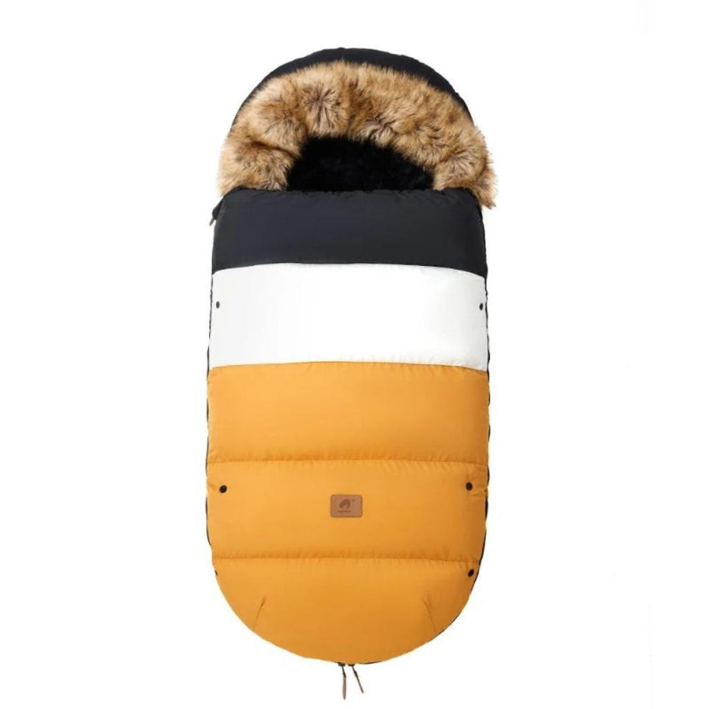 Chancelière poussette chaude hiver Noir Blanc Jaune