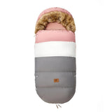 Chancelière poussette chaude pour hiver Rose Blanc gris