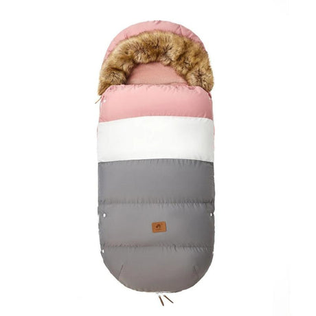 Chancelière poussette chaude pour hiver Rose Blanc gris