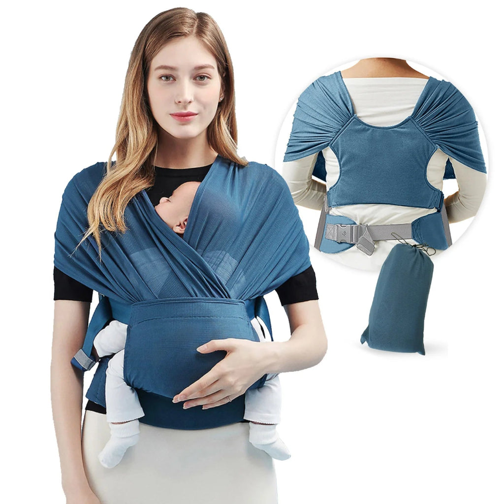 porte bébé confort sans nœud Bleu